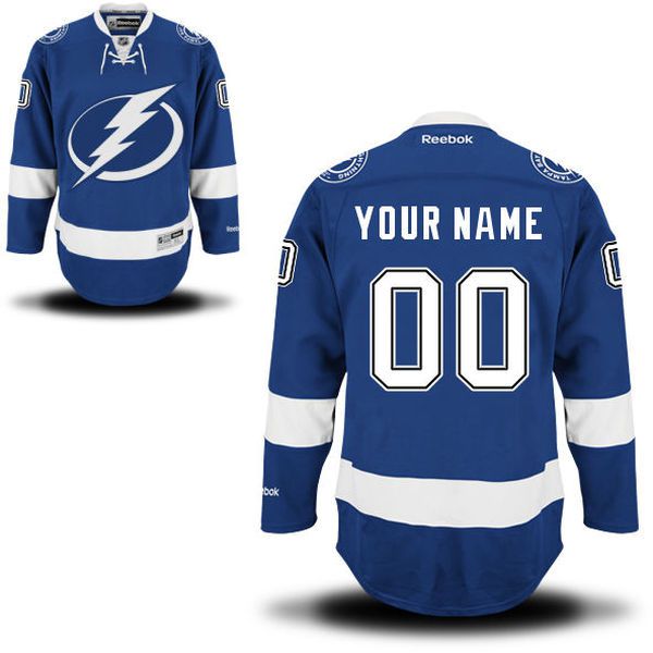 Reebok Tampa Bay Lightning Men Premier Home Custom NHL Jersey - Blue->customized nhl jersey->Custom Jersey
